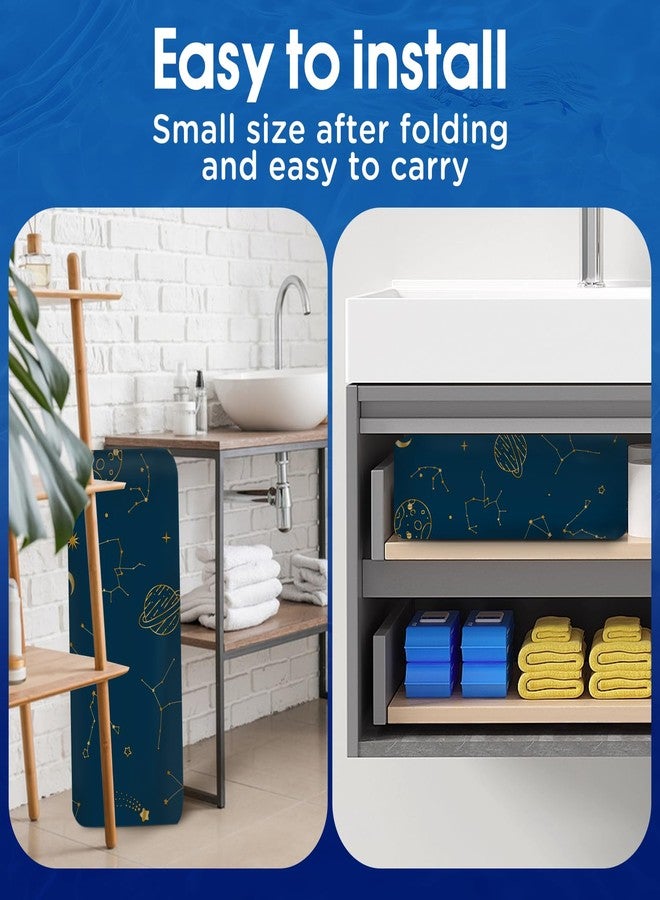 STARBRILLIANT حوض استحمام قابل للطي محمول من STARBRILLIANT، حوض استحمام قابل للطي للبالغين مناسب للسفر والتخييم والمنزل والمنتجع الصحي، موفر للمساحة، مصنوع من مادة PVC متينة (سماء مرصعة بالنجوم A، 27 بوصة) - Image 3